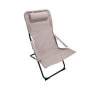 Rebecca Mobili Chaise Pliante d’Extérieur, Chaise Longue de Jardin, Beige Gris Foncé, Acier Polyester, Inclinable, avec Accoudoirs - Dimensions HxLxP : 88 x 63 x 83 cm - Art. RE7149