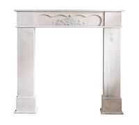 Rebecca Mobili Cheminee Decorative, Encadrement en Bois Blanc, Style Retro, pour Salon, Idees Maison - Dimensions: 99 x 104 x 21 cm (HxLxL) - Art. RE4865