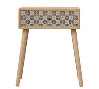 Rebecca Mobili Commode 1 Tiroir, Table d'Appoint Moderne, Bois, Marron Clair Gris, Salon Chambre - Dimensions: 57 x 45 x 30 cm (HxLxL) - Art. RE6117