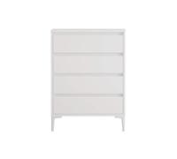 Rebecca Mobili Commode blanche, meuble avec tiroirs élégant, blanc, aggloméré PVC, peu encombrant, design moderne - Dimensions HxLxP: 98,5 x 72 x 45 cm - Art. RE7235