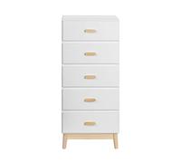 Rebecca Mobili Commode pour Chambre d'enfant, Commode pour Enfants, Blanc Marron, Pin MDF, avec 5 Tiroirs, avec Système Anti-Basculement - Dimensions HxLxP: 115 x 50 x 40 cm - Art. RE6980