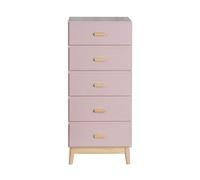 Rebecca Mobili Commode pour Enfants, Commode avec 5 Tiroirs, Rose Marron, Pin MDF, Design Scandinave, Gain de Place - Dimensions HxLxP: 115 x 50 x 40 cm - Art. RE6981