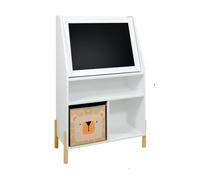 Rebecca Mobili Elio Meuble pour enfant avec tableau noir | Blanc, en MDF et pin, style moderne, à monter - Dimensions (H x l x P) : 105 x 65,5 x 30 cm - Art. RE7355