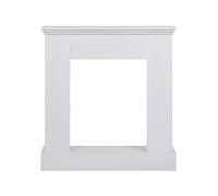 Rebecca Mobili Encadrement de Cheminée Cadre Decoratif Bois Blanc Moderne Sejour Living - Dimensions: 98 x 93x 23 (HxLxP) - Art. RE4663