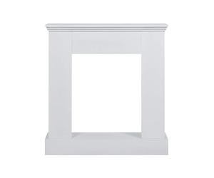 Rebecca Mobili Encadrement de Cheminée Cadre Decoratif Bois Blanc Moderne Sejour Living - Dimensions: 98 x 93x 23 (HxLxP) - Art. RE4663