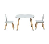 Ensemble Rebecca Mobili : table et 2 chaises pour enfants en MDF pin vert, pour chambre d'enfant ou salle de jeux