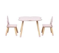Ensemble Rebecca Mobili comprenant une table et deux chaises en MDF pin rose pour chambre d'enfant