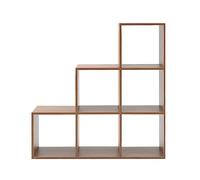 Rebecca Mobili Etagère au Sol, Meuble de Rangement Escalier Marron Chene, MDF, 6 Niveaux, Design Moderne, Organisateur de Dossier Recus Livres -Dimensions: 97,5 x 97,5 x 29 cm (HxLxL) - Art. RE6044