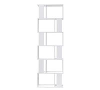 Rebecca Mobili Étagère Moderne Blanche, Bibliothèque en Bois MDF, 6 Étagères, Design Contemporain, pour Chambre à Coucher Bureau - Dimensions : 190 x 60 x 24 cm (HxLxP) - Art. RE6419