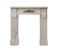 Rebecca Mobili Habillage de Cheminée Cadre Decoratif Bois Gris Shabby Design Chambre Salon - Dimensions: 98 x 97 x 22,5 cm (HxLxL) - Art. RE4864