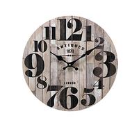 Rebecca Mobili Horloge Decoration, Horloges Brun Noir, Vintage MDF, pour Cuisine Salon, Idée Cadeau - Dimensions: Ø 33,8 x P 4 cm - Art. RE6464