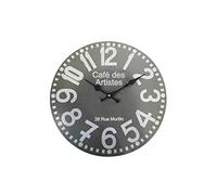 Rebecca Mobili Horloge Murale, Horloge Murale, Gris, MDF, Ronde, Design Moderne, pour Cuisine Salon - Dimensions: 33,8 x 33,8 x 4 cm (HxLxP) - Art. RE6572