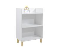 Rebecca Mobili Kimo - Bibliothèque Enfant, avec 3 Étagères | Blanc, en MDF et Pin, style Moderne, à Monter - Dimensions HxLxP : 86 x 55 x 30 cm - Art. RE7359
