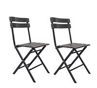 Rebecca Mobili Lot de 2 Chaises de Jardin Pliantes, Plastique, Gris Noir, pour Exterieur Balcon Bar - Dimensions HxLxL : 78 x 37 x 45 cm - Art. RE6705