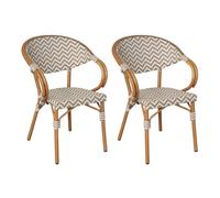 Chaises de jardin empilables Mobili Rebecca Fuchsia 84x57x57 Aluminium PVC, PET Marron Blanc Classique Lot de 2