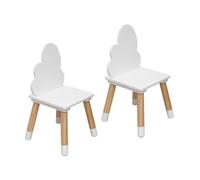 Rebecca Mobili Lot de 2 chaises pour enfants, chaises Montessori, MDF pin, blanc marron, pour chambre maternelle, dimensions HxLxP : 50 x 25 x 25 cm - Art. RE7014