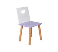Rebecca Mobili Lunia Chaise pour enfant | Blanc et violet, en MDF et pin, style moderne, à monter - Dimensions (H x l x P) : 60 x 33 x 35 cm - Art. RE7351