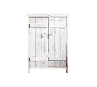 Rebecca Mobili Meuble de Rangement Buffet 2 Ports Bois Blanc Retrò Bain Chambre à Coucher Salon - 70 x 51 x 30 cm (H x L x P) - Art. RE4573