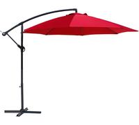 Rebecca Mobili Parasol à mât décentré, 3x3 m en acier et polyester, rouge