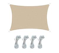 Rebecca Mobili Parasol Toile d'Ombrage Jardin Beige Rectangulaire Polyéthylène Anti UV Outdoor Terrasse Balcon 4x5 m (Cod. RE6344)