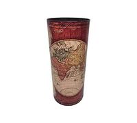 Rebecca Mobili Porte-Parapluie Rouge, Porte Parpluies Rond, Canvas MDF, Style Vintage, Bureau Maison - Dimensions 54 x 23 x 23 cm (HxLxL) - Art. RE6392