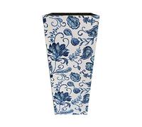 Rebecca Mobili Porte-Parapluies Vintage, Stockage Parapluie Entree, Canvas MDF, Blanc Bleu - Dimensions: 50 x 21 x 21 cm (HxLxL) - Art. RE6279