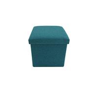 Rebecca Mobili Pouf Cube Pliable, Ottoman Repose-Pieds Carre, Bleu Turquoise, Tissu - Dimensions: 29 x 31 x 31 cm (HxLxL) - Art. RE6172