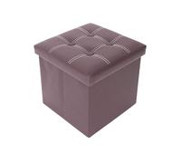 Rebecca Mobili Pouf Recipient Simili Cuir, Pouf, Cube, Repose-Pieds - Dimensions: 30 x 30 x 30 cm (HxLxL) (Marron)