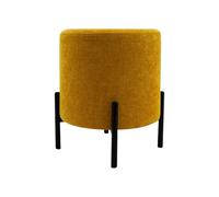 Rebecca Mobili Pouf Tabouret, Repose-Pieds Ottoman, Jaune Moutarde, Tissu Polyester Acier, Rond, pour Salon - Dimensions HxLxP: 43,5 x 38 x 38 cm - Art. RE7058