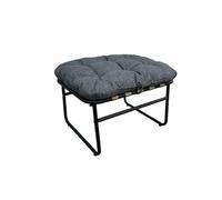 Rebecca Mobili Repose-Pieds Rembourré, Gris Foncé, Acier et Polyester, Moderne - Dimensions HxLxP: 45 x 63 x 47 cm - Art. RE7308