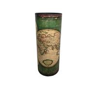 Rebecca Mobili Stockage de Parapluie, Porte-Cannes de Marche, Vert Beige Canvas, Vintage Decoration Maison - Dimensions: 49,5 x 20 x 20 cm (HxLxL) - Art. RE6393