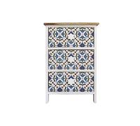 Rebecca Mobili Table de Chevet Commode Assemblée 3 Tiroirs, Bois Clair Blanc Bleu Rouge Jaune Vert Moderne, Entrée Chambre - Dimensions: 60 x 40 x 30 cm - Art. RE6500