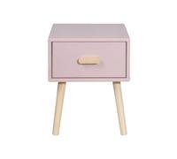 Rebecca Mobili Table de Chevet pour Enfants, Mobilier pour Chambre d'enfant, Rose Marron, Pin MDF, avec 1 Tiroir avec Guides, Gain de Place - Dimensions HxLxP: 44 x 35 x 35 cm - Art. RE6977