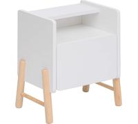 Rebecca Mobili Table de nuit pour enfants Kelen 49x40x30 MDF pin blanc marron