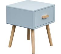Rebecca Mobili Table de nuit Tazart 44x35x35 MDF bois bleu clair marron Scandinave