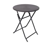 Rebecca Mobili Table Pliante pout Exterieur, Table de Jardin, Acier Hdpe, Gris Noir, Meuble Balcon Bistro - Dimensions HxLxL : 74 x 60 x 60 cm - Art. RE6704