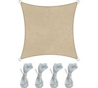 Rebecca Mobili Voile d'ombrage, carré 5 x 5 m en polyéthylène beige