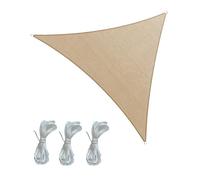 Rebecca Mobili Voile d'Ombrage Parasol Triangulaire Beige avec Cordes de Fixation Polyéthylène Anti UV 3x3x3 m (Cod. RE6339)