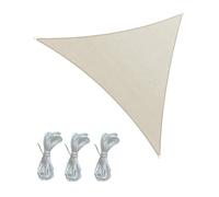 Rebecca Mobili Voile d'Ombre Triangulaire, Toile d'Ombrage Imperméable, Blanc Crème, Polyester, avec Anneaux et Cordes, pour Jardin Terrasse - Dimensions : 5x5x5 m - Art. RE6974