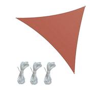 Rebecca Mobili Voile d'Ombre Triangulaire, Toile d'Ombre Imperméable, Rouge, Polyester Acier, Fixation avec Cordes, pour Restaurants Maisons - Dimensions : 5x5x5 m - Art. RE6976