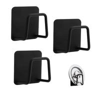 REBECCAGIBSON Lot de 3 porte-éponges noirs - 5 x 5 x 3,5 cm - Crochets en acier inoxydable 304 - Super autocollants - Sans perçage - Pour suspendre la cuisine