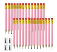 REBECCAHOWARD Lot de 48 crayons de golf roses et couteau de police, ergonomiques avec gomme, dureté de 10 cm, crayons HB, crayons en bois, crayons à la mode, pour enregistrement