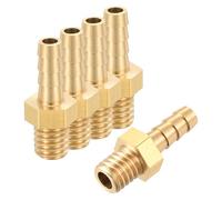 Rebower 5 Pcs Raccord en Laiton pour Tuyau A Bride 4mm Bride X M6x1mm Male | Male, pour Industrial Automotive Transfert de Fluide Jardinage Domestique Et Façonnage de L'Eau