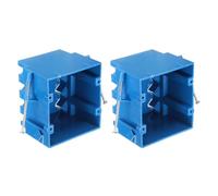 Rebower Lot de 2 boîtes de prise électrique à 2 interrupteurs 32 Cu | Clou sur PVC AWG standard pour l'amélioration de la maison, les prises murales résidentielles, le câblage électrique de