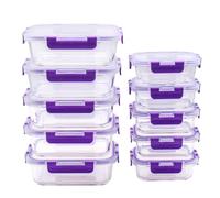 Recamania Lot de 20 récipients alimentaires en verre (10 récipients et 10 couvercles) - Passe au lave-vaisselle, au micro-ondes et au congélateur - Anti-fuite et sans BPA - Approuvé par la FDA et le