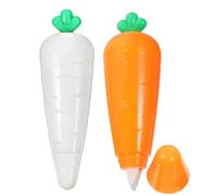 Reccisokz 2 PièCes Correcteur Blanc + Orange, Forme De Carote De Dessin Animé,Avec Capuchon Protecteur, Roller De Correction Pour Effacer Et Corriger,Papeterie,Fourniture Scolaire
