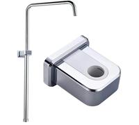 RecDec Support mural pour douche à effet pluie avec vis de fixation, base fixe pour tube ID 20 mm, kit de douche exposé, système de barre coulissante, tuyau NPT de 1,27 cm, accessoires de salle de