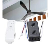 Récepteur de contrôleur de ventilateur de plafond ABS, Kit de télécommande de ventilateur de plafond anti-chute, minuterie longue Distance à 6 vitesses pour la maison noir