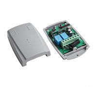 Récepteur sans fil 433,92 MHz, interrupteur de télécommande à 2 canaux pour moteur de porte de garage, 12 V-24 V DC, compatible avec télécommandes à code roulant et fixe, capacité de 400 utilisateurs