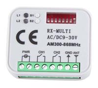Récepteur universel multifréquence - OKZ - 300-868 MHz - 2 canaux - 12V-24V - Module relais - Télécommande porte garage